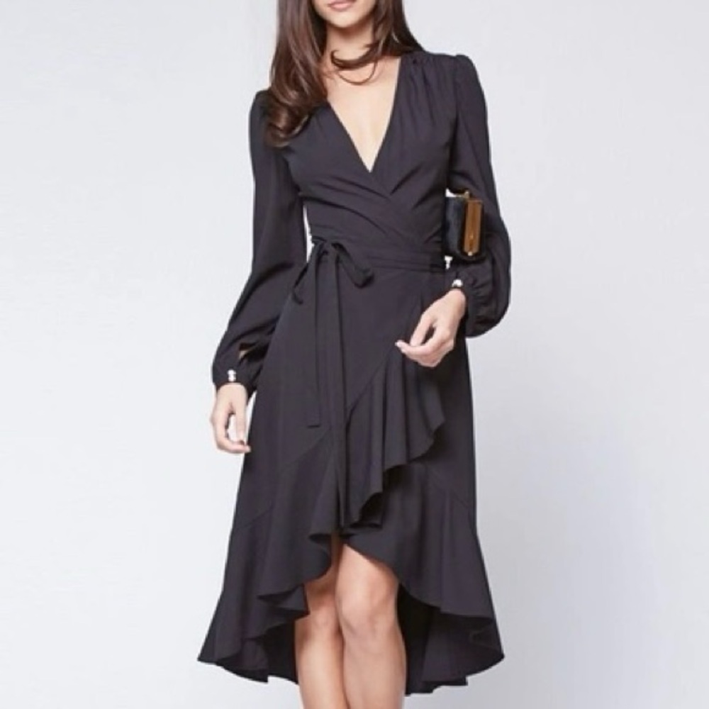 Yumi Kim Casanova Dress Black Ruffle Wrap Dress M